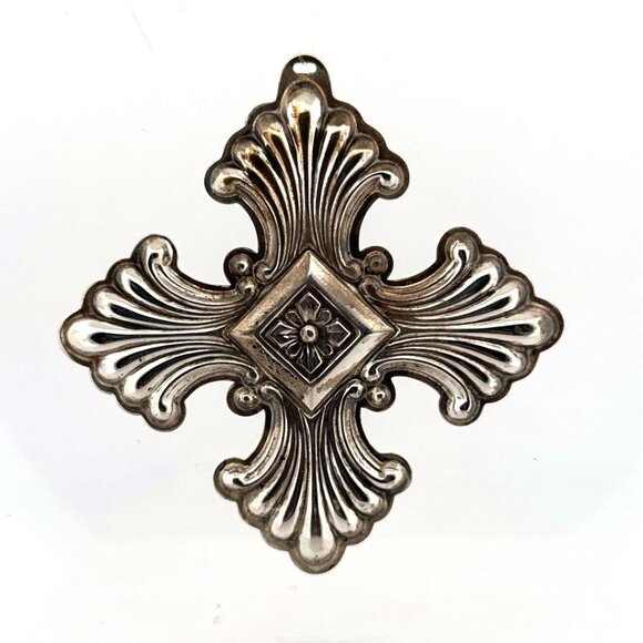925 Sterling Silver Vintage Reed & Barton 1973 Cross Ornament Pendant 15.8g - Picture 1 of 7